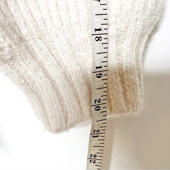 Laude The Label Cream Cardigan Alpaca Cotton Cropped Ribbed Balloon Sleeve Small - Picture 11 of 12